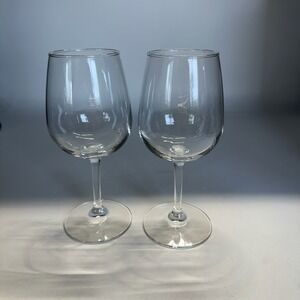 Elegant Set of 2 Glass Multi Purpose Wine Glasses Tapered Design 7.25" Tall